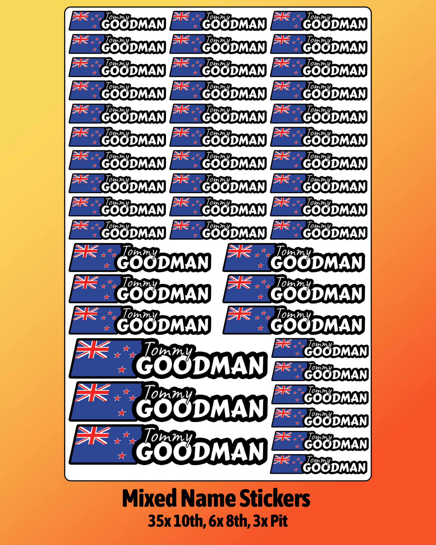 RC Name Window Stickers
